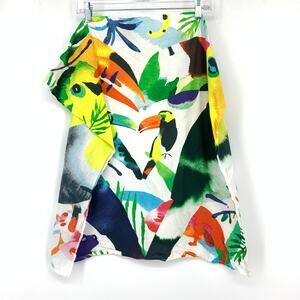 Marcel George For LUSH Knot Wrap Bandanna Toucan Love Print Bold Colors 22 X 21"